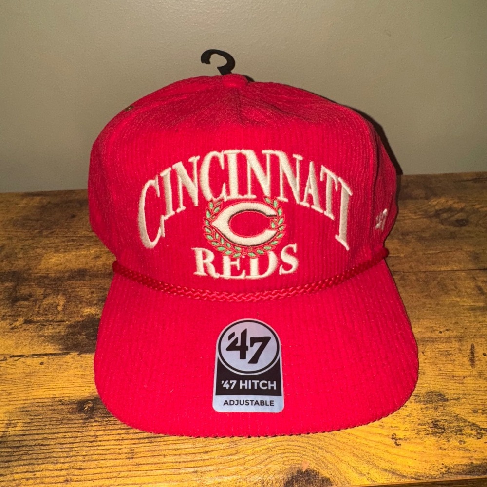 Cincinnati Reds 47 Brand Corduroy Hitch Adjustable Red Baseball Cap OSFM NEW